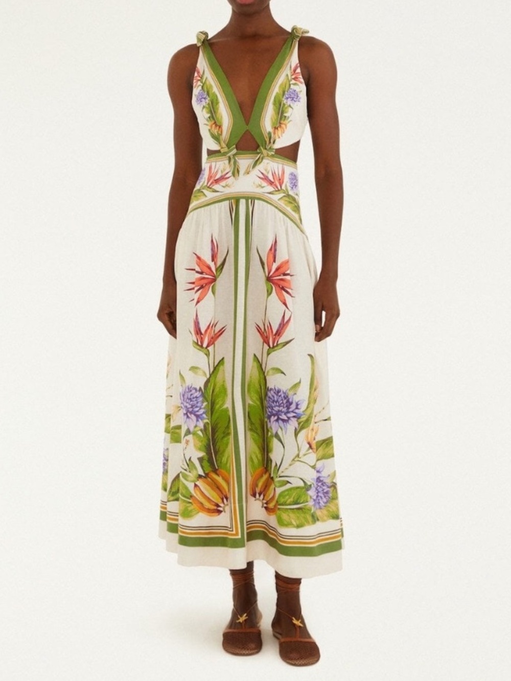 FARM Rio • Sand Tropical Scarf Maxi Dress